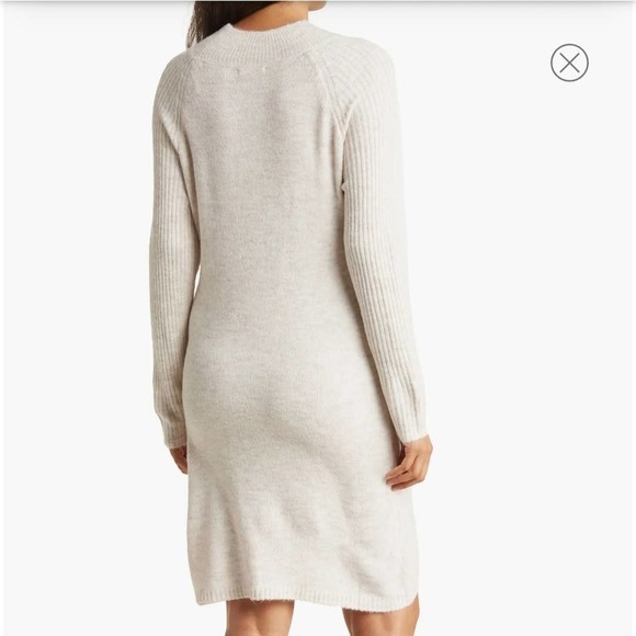 Stitchdrop Ribbed Sleeve Sweater Dress GREY size M - Picture 4 of 6
